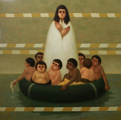 Ömer Eken imzalı tablo — 120×120 cm, 14.000 TL müzayede satışı