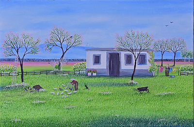 Hatice Nazlı Seygan imzalı tablo — Hat, 50×70 cm, 1.700 TL müzayede satışı