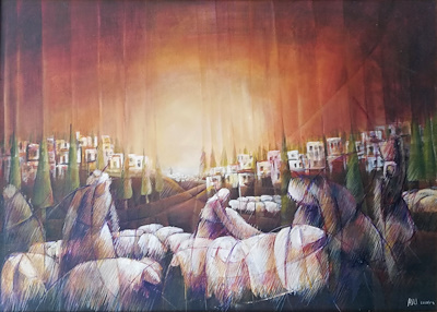 Aslı Özen imzalı tablo — 50×70 cm, 3.500 TL müzayede satışı
