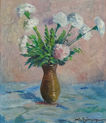 Adil Doğançay imzalı tablo — 50×43 cm, 4.000 TL müzayede satışı