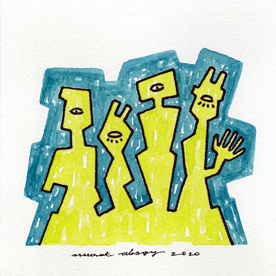 Murat Aksoy imzalı tablo — Sulu Boya, 16×16 cm, 350 TL müzayede satışı