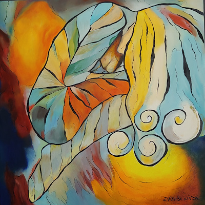 Evren Bilgin imzalı tablo — Yağlı Boya, 40×40 cm, 1.000 TL müzayede satışı