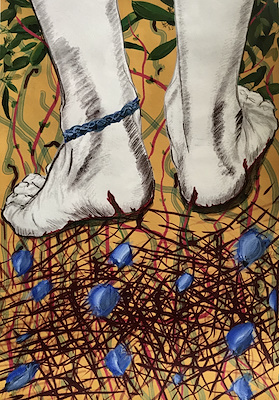 Amirreza Hamdi imzalı tablo — Karışık Teknik, 42×59 cm, 1.800 TL müzayede satışı