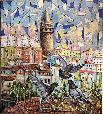 Dilek Doğan imzalı tablo — Yağlı Boya, 90×100 cm, 4.000 TL müzayede satışı