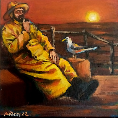 Aziz Kanat imzalı tablo — Akrilik Boya, 20×20 cm, 600 TL müzayede satışı