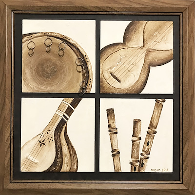 Nasim Joulaei imzalı tablo — Karışık Teknik, 15×15 cm, 700 TL müzayede satışı