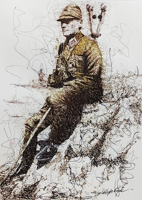 Hüseyin Ergil imzalı tablo — 30×42 cm, 700 TL müzayede satışı