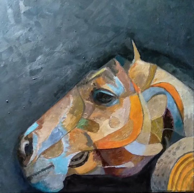 Cüneyt Çağdaş imzalı tablo — Yağlı Boya, 50×50 cm, 5.000 TL müzayede satışı