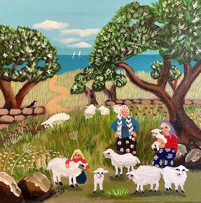 Ayşın Özen imzalı tablo — Akrilik Boya, 30×30 cm, 2.500 TL müzayede satışı
