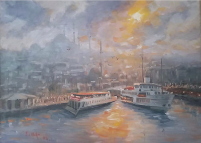 Erdal Abika imzalı tablo — Yağlı Boya, 35×50 cm, 4.000 TL müzayede satışı