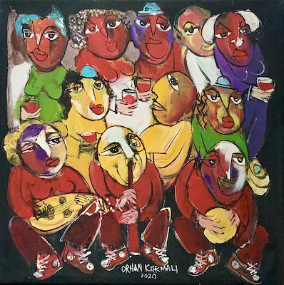 Orhan Kurmalı imzalı tablo — Yağlı Boya, 35×35 cm, 8.000 TL müzayede satışı