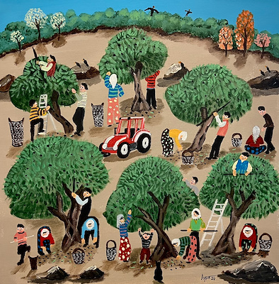 Ayşın Özen imzalı tablo — Akrilik Boya, 40×40 cm, 3.500 TL müzayede satışı