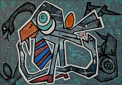 Erman Çobanoğlu imzalı tablo — Karışık Teknik, 100×70 cm, 8.000 TL müzayede satışı