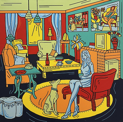 Sena Güven imzalı tablo — Akrilik Boya, 80×80 cm, 7.100 TL müzayede satışı