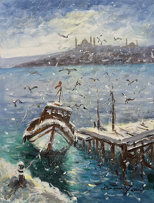Gönül Yakut imzalı tablo — Yağlı Boya, 40×30 cm, 1.000 TL müzayede satışı