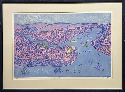Semiha Binzet imzalı tablo — Gravür, 60×40 cm, 2.500 TL müzayede satışı
