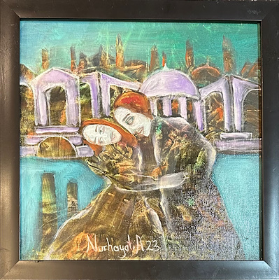 Nurhayat Altunçoğlu imzalı tablo — Yağlı Boya, 25×25 cm, 3.775 TL müzayede satışı