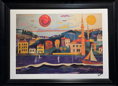 Murat Huvaj imzalı tablo — Baskı, 50×70 cm, 3.000 TL müzayede satışı