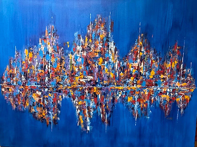 Sermet Aydın imzalı tablo — Akrilik Boya, 150×250 cm, 35.000 TL müzayede satışı