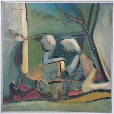 Atalay Köseoğlu imzalı tablo — Yağlı Boya, 90×90 cm, 6.750 TL müzayede satışı