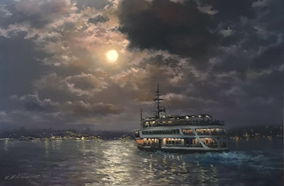 Faramarz Mokhtarpour imzalı tablo — Yağlı Boya, 98×148 cm, 10.000 TL müzayede satışı