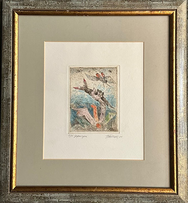 Hans Baurle imzalı tablo — Baskı, 15×12 cm, 3.000 TL müzayede satışı