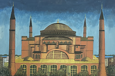 Hadi imzalı tablo — Akrilik Boya, 35×50 cm, 1.500 TL müzayede satışı