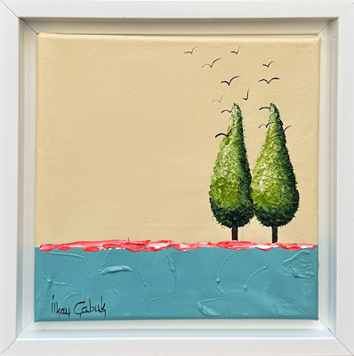 İlkay Çabuk imzalı tablo — Yağlı Boya, 25×25 cm, 2.500 TL müzayede satışı