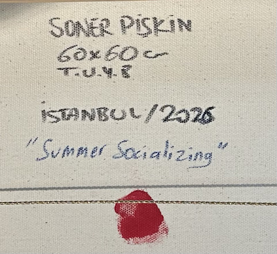 Soner Pişkin-Summer, Socialazing, Tuval üzerine yağlı boya, 60x60