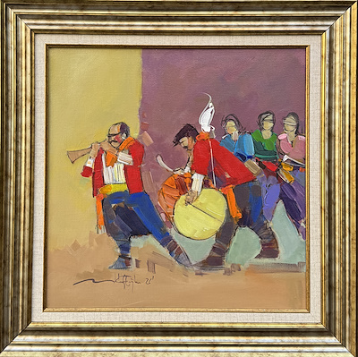 Mustafa Köseoğlu imzalı tablo — Akrilik Boya, 45×45 cm, 20.000 TL müzayede satışı