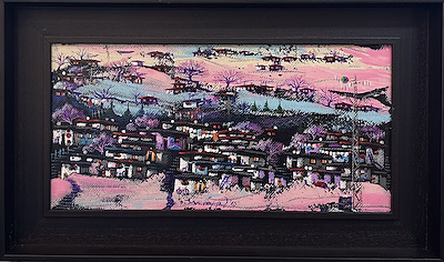 Mustafa Özkan imzalı tablo — Akrilik Boya, 23×45 cm, 22.000 TL müzayede satışı