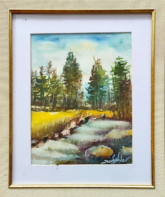 Sevim Asker imzalı tablo — Sulu Boya, 33×26 cm, 1.000 TL müzayede satışı