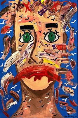 Ecem Dönmez imzalı tablo — Akrilik Boya, 70×50 cm, 3.000 TL müzayede satışı