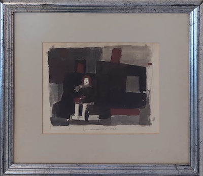 Mustafa Aslıer imzalı tablo — Karışık Teknik, 15×19 cm, 12.000 TL müzayede satışı