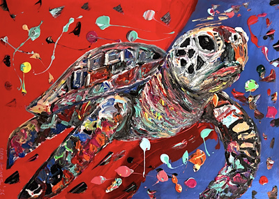 Ecem Dönmez imzalı tablo — Akrilik Boya, 50×70 cm, 3.000 TL müzayede satışı