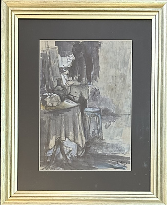 Abdullah Parla imzalı tablo — Sulu Boya, 29×20 cm, 3.500 TL müzayede satışı
