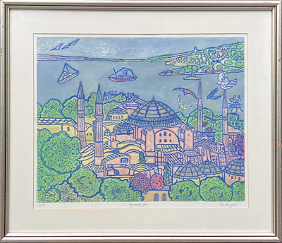Semiha Binzet imzalı tablo — Gravür, 40×60 cm, 9.000 TL müzayede satışı