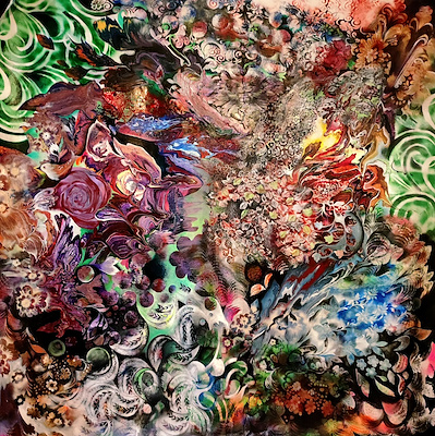 Hosnieh Roomi imzalı tablo — Akrilik Boya, 193×193 cm, 18.000 TL müzayede satışı