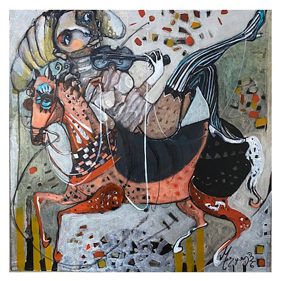 Meryem Cavga imzalı tablo — Akrilik Boya, 50×50 cm, 20.000 TL müzayede satışı