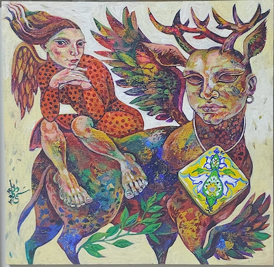 Samira Darya imzalı tablo — Akrilik Boya, 25×25 cm, 14.000 TL müzayede satışı