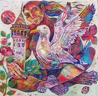Samira Darya imzalı tablo — Akrilik Boya, 40×40 cm, 20.000 TL müzayede satışı