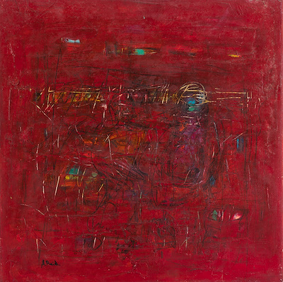 Ahmet Raid Türkmen imzalı tablo — Karışık Teknik, 50×50 cm, 9.000 TL müzayede satışı