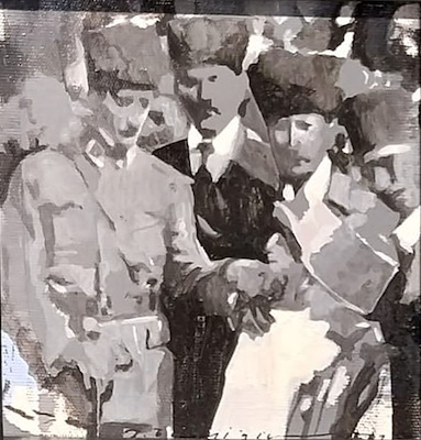 Salim Başyiğit imzalı tablo — Yağlı Boya, 16×16 cm, 8.000 TL müzayede satışı