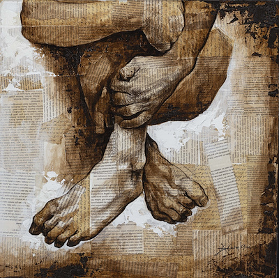 Ataman Oğuz imzalı tablo — Karışık Teknik, 50×50 cm, 10.000 TL müzayede satışı