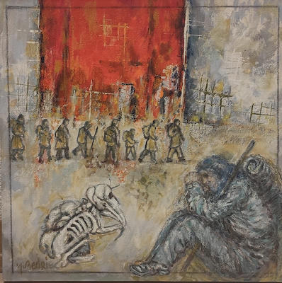Yaşar Bedri Özdemir imzalı tablo — Karışık Teknik, 40×40 cm, 7.000 TL müzayede satışı