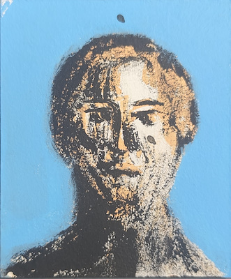 Okan Hanif imzalı tablo — Karışık Teknik, 9×8 cm, 1.000 TL müzayede satışı