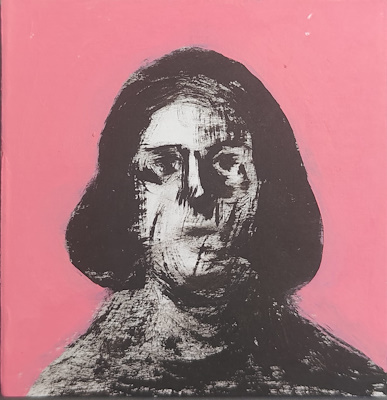 Okan Hanif imzalı tablo — Karışık Teknik, 8.5×8.5 cm, 1.000 TL müzayede satışı