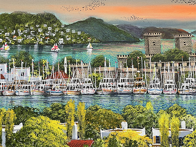 Yalçın Gökçebağ-Bodrum, 60x80 Cm. Tuval Üzeri Yağlı Boya, 2023