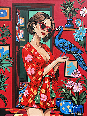 Saeideh Shishavi imzalı tablo — Akrilik Boya, 80×60 cm, 15.000 TL müzayede satışı