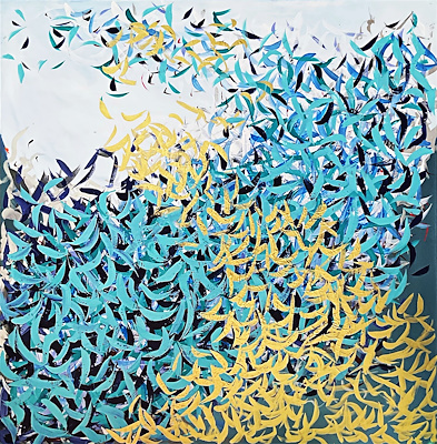 Emine Durak imzalı tablo — Akrilik Boya, 100×100 cm, 25.000 TL müzayede satışı